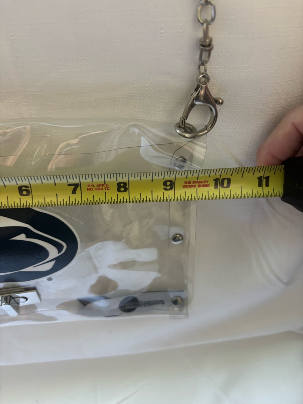 Clear Crossbody Bag with Navy Logo Accent - Picture 5 of 5